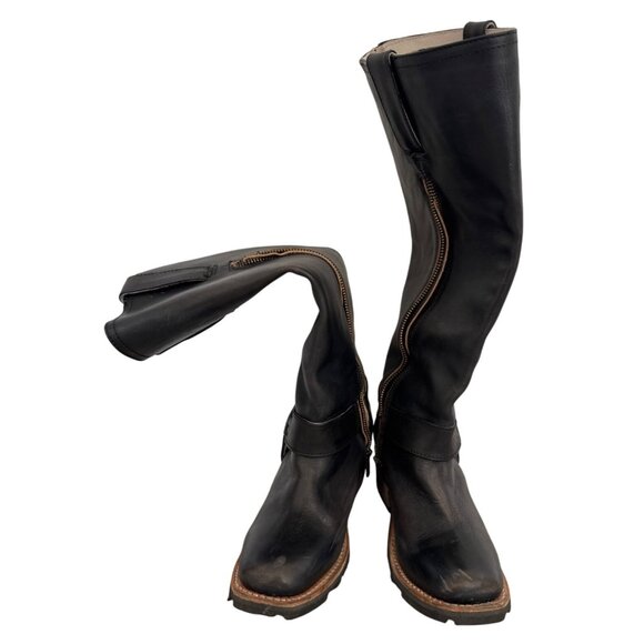 Freebird Wagner Black Leather Knee-High Boots Size 6 - Picture 3 of 7